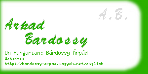arpad bardossy business card