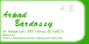 arpad bardossy business card